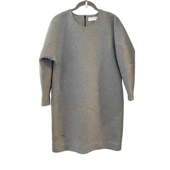 Everlane Womens‎ Gray Cotton Scuba Knit Shift Mini Dress Size S Long Sleeve - Picture 2 of 6
